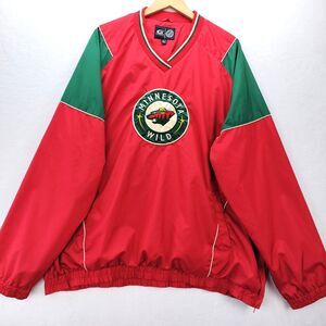 Minnesota Wild Jacket Mens 3XL Red Green GIII Embroidered Colorblock Windbreaker